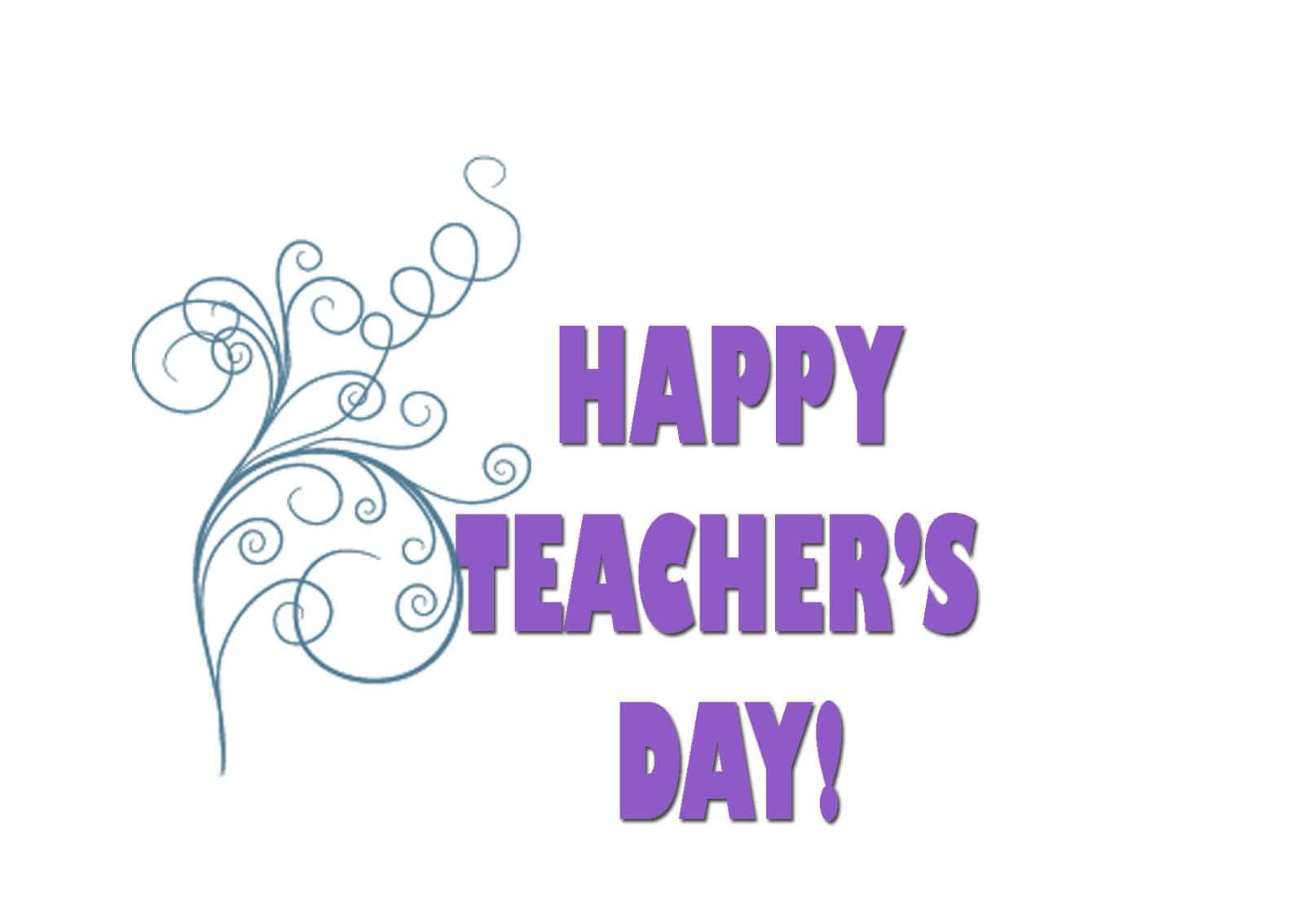 Happy Teachers Day - A Purple And Blue Swirly Design