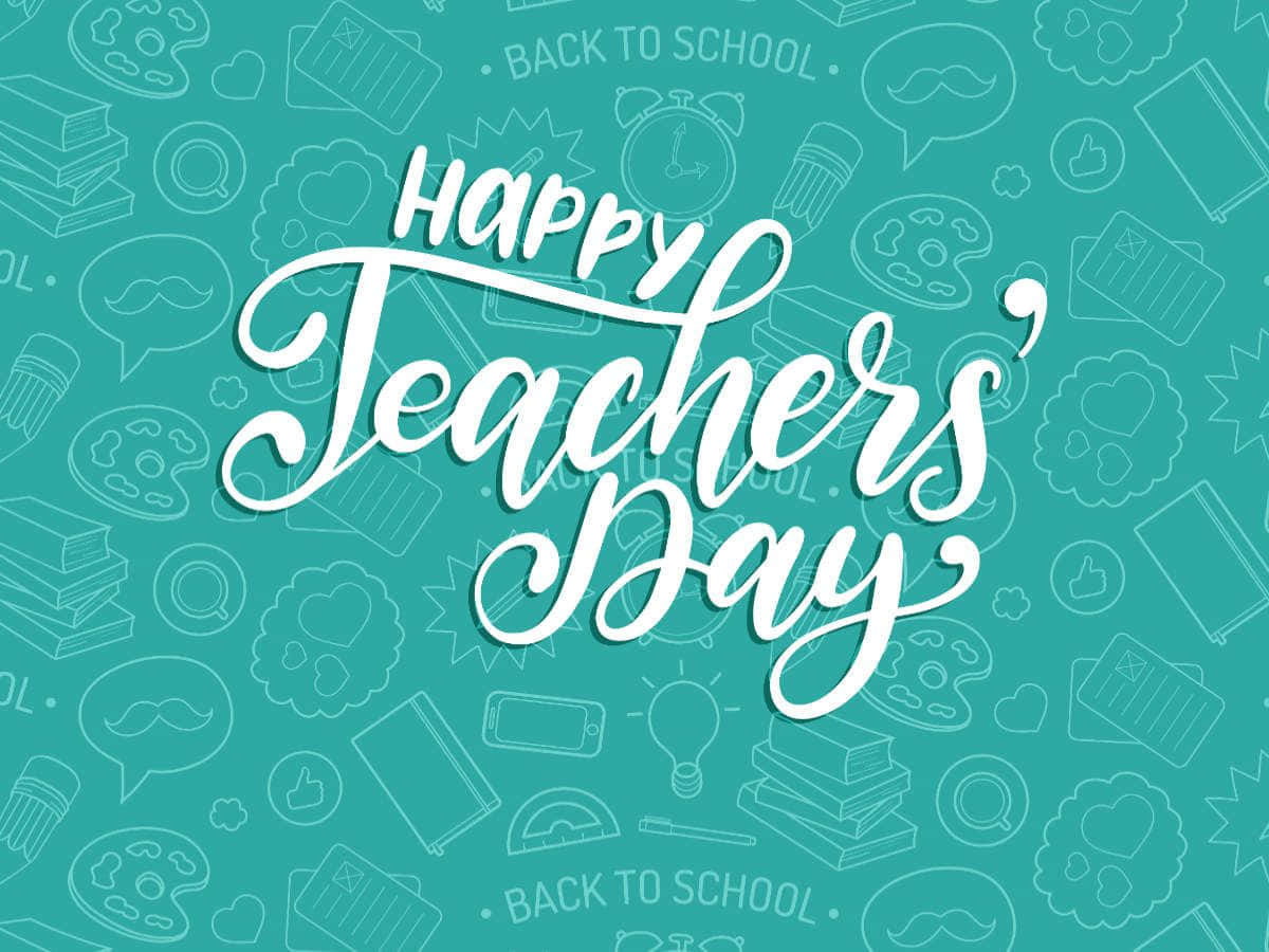 Happy Teachers Day Background With Handwritten Text