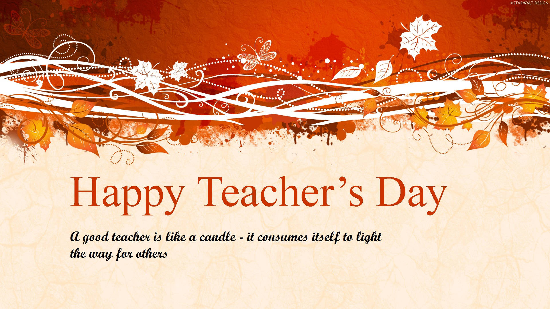 Happy Teachers' Day Candle Light Wallpaper