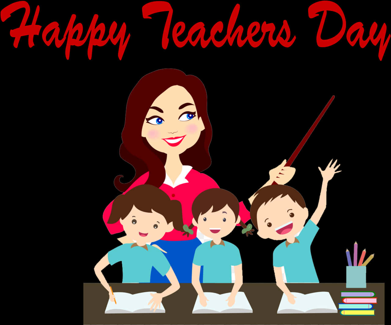 Happy Teachers Day Celebration Clipart PNG