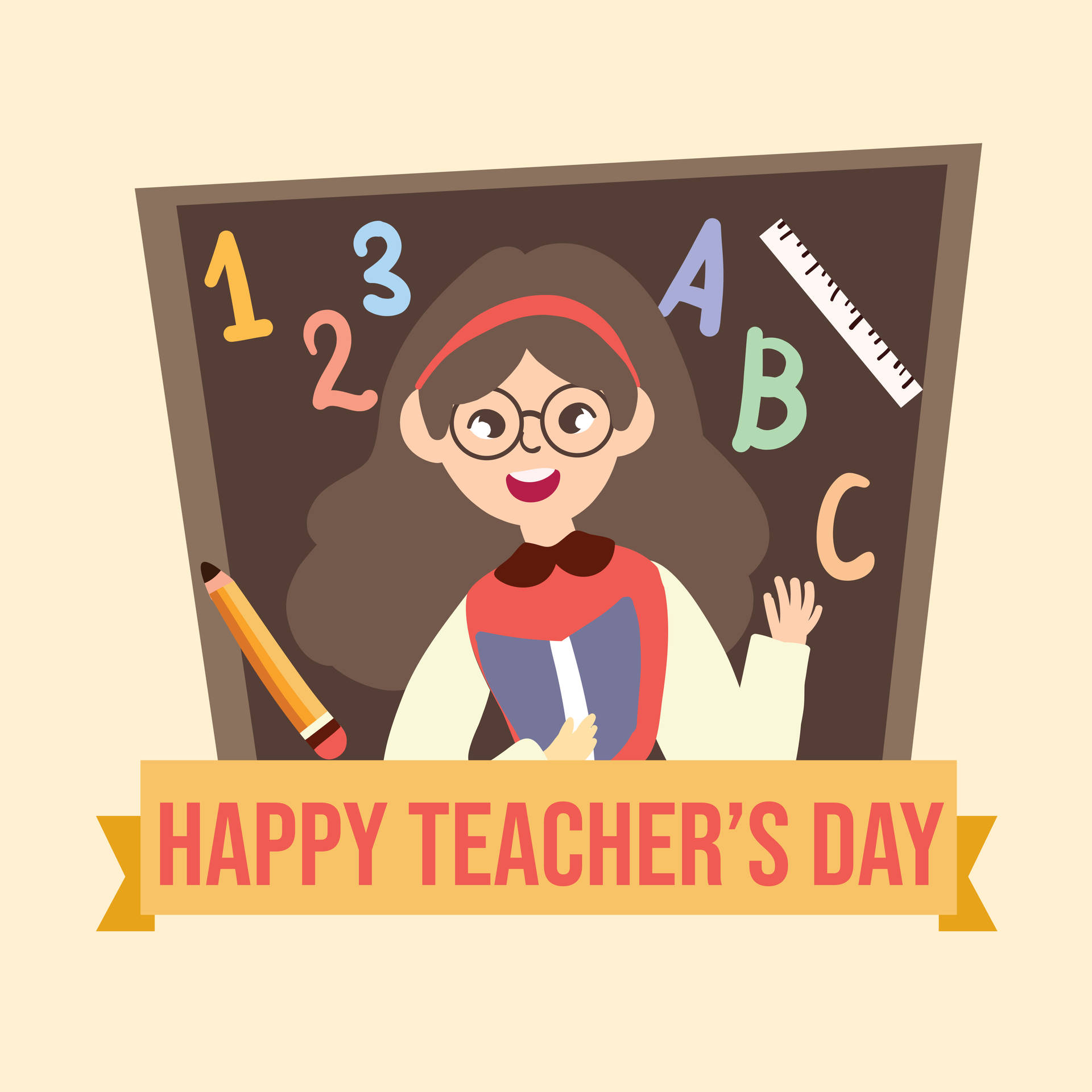 Happy Teachers' Day Girl Student Wallpaper