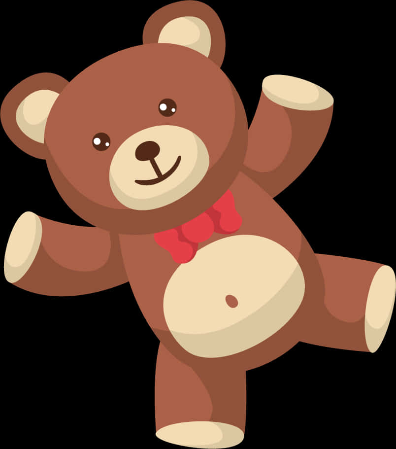 Happy Teddy Bear With Bow Tie PNG
