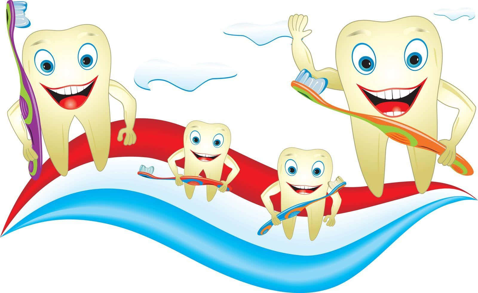 Happy Teeth Cartoon Characters Wallpaper