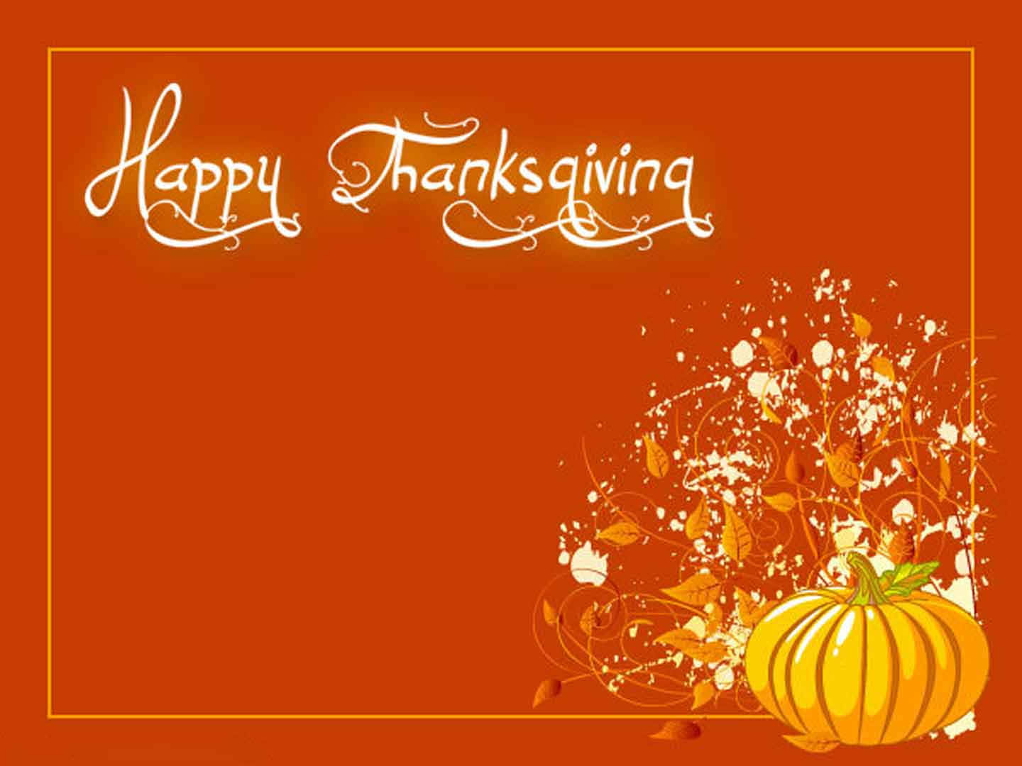 Magical Happy Thanksgiving Greeting Card With Pumpkin Wallpaper