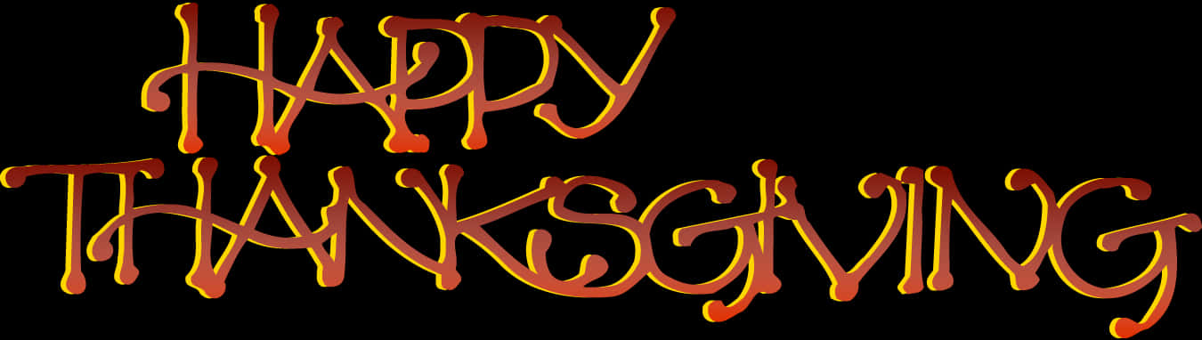 Happy Thanksgiving Calligraphy PNG