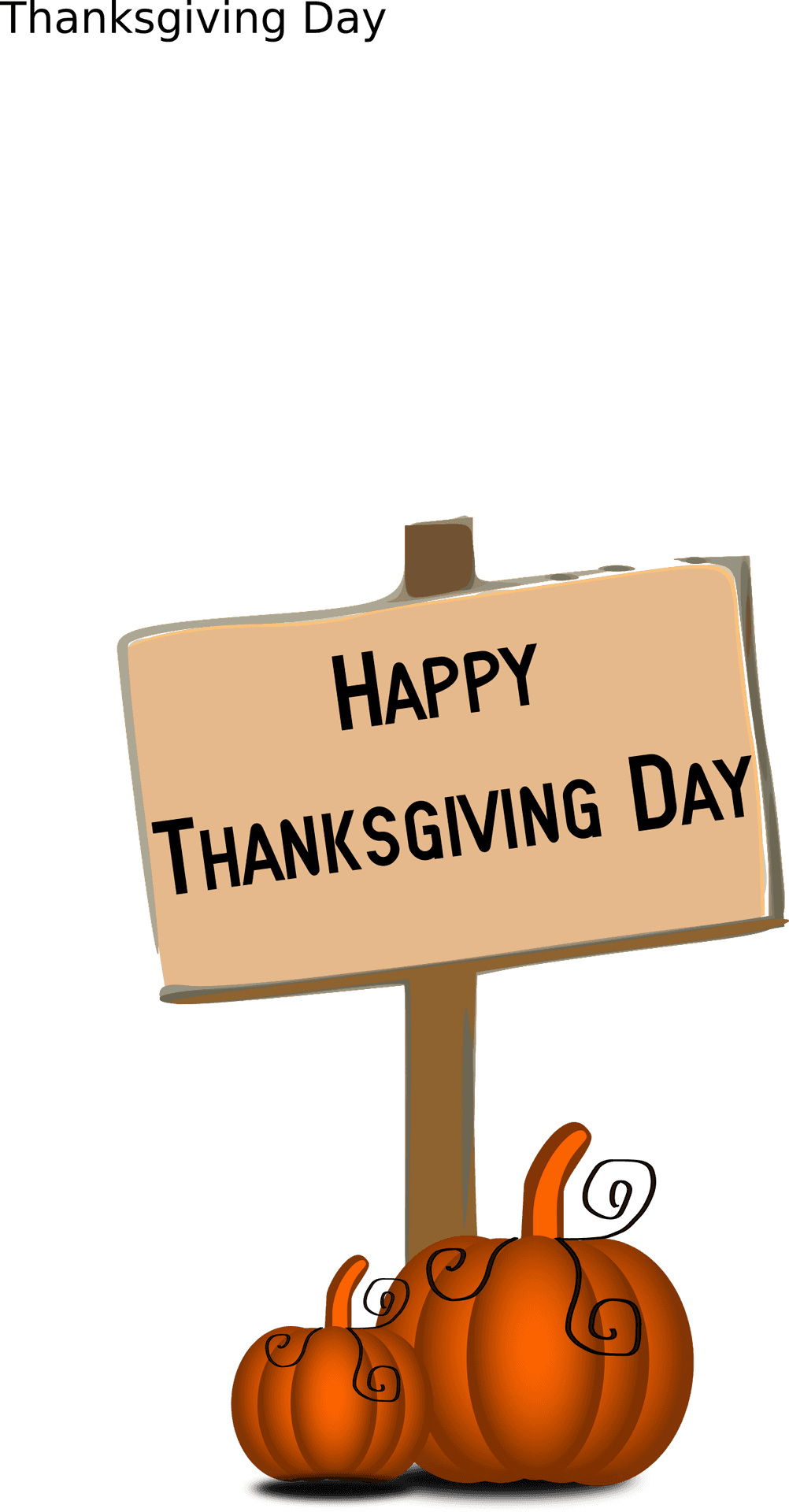 Happy Thanksgiving Day Signand Pumpkins PNG