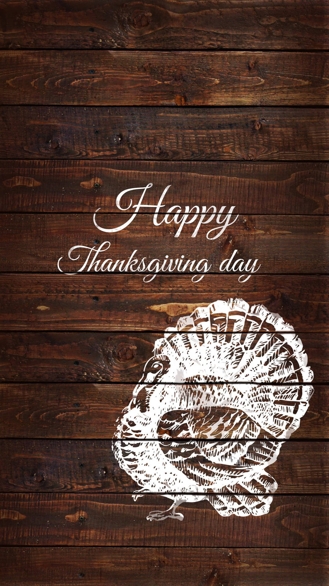 Happy Thanksgiving Greetings On Wood Background Iphone Wallpaper