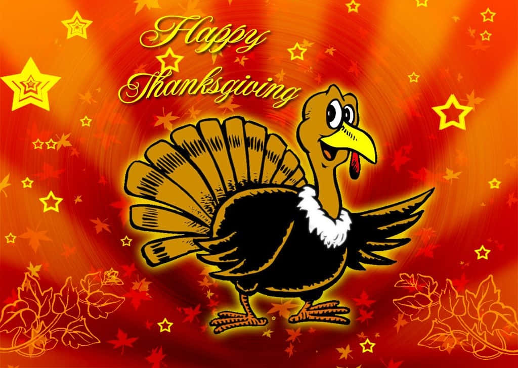 A Turkey With The Words Happy Thanksgiving Wallpaper