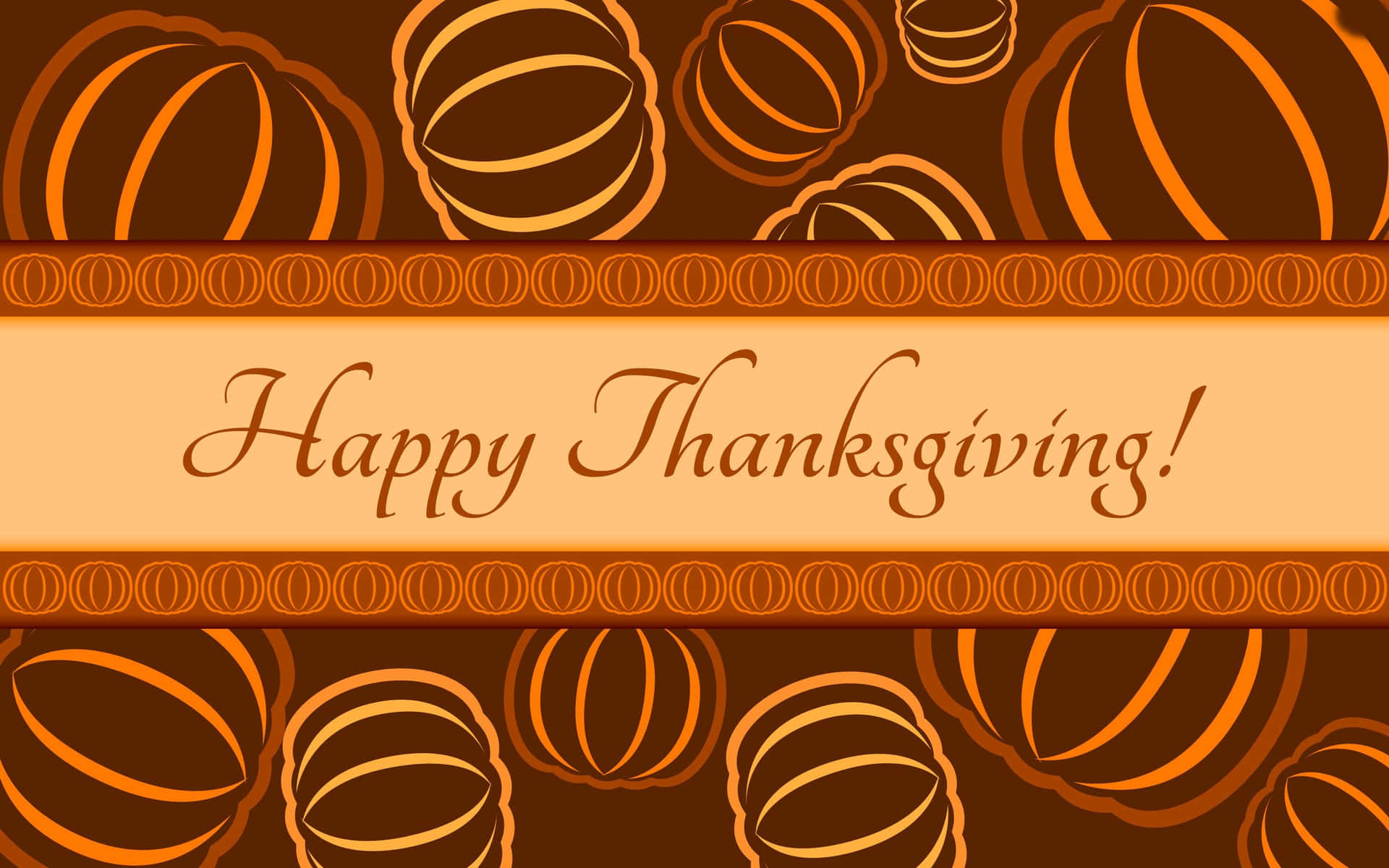 Happy Thanksgiving Greeting Card Pumpkin Outline Wallpaper