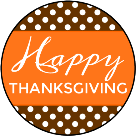 Happy Thanksgiving Polka Dot Design PNG