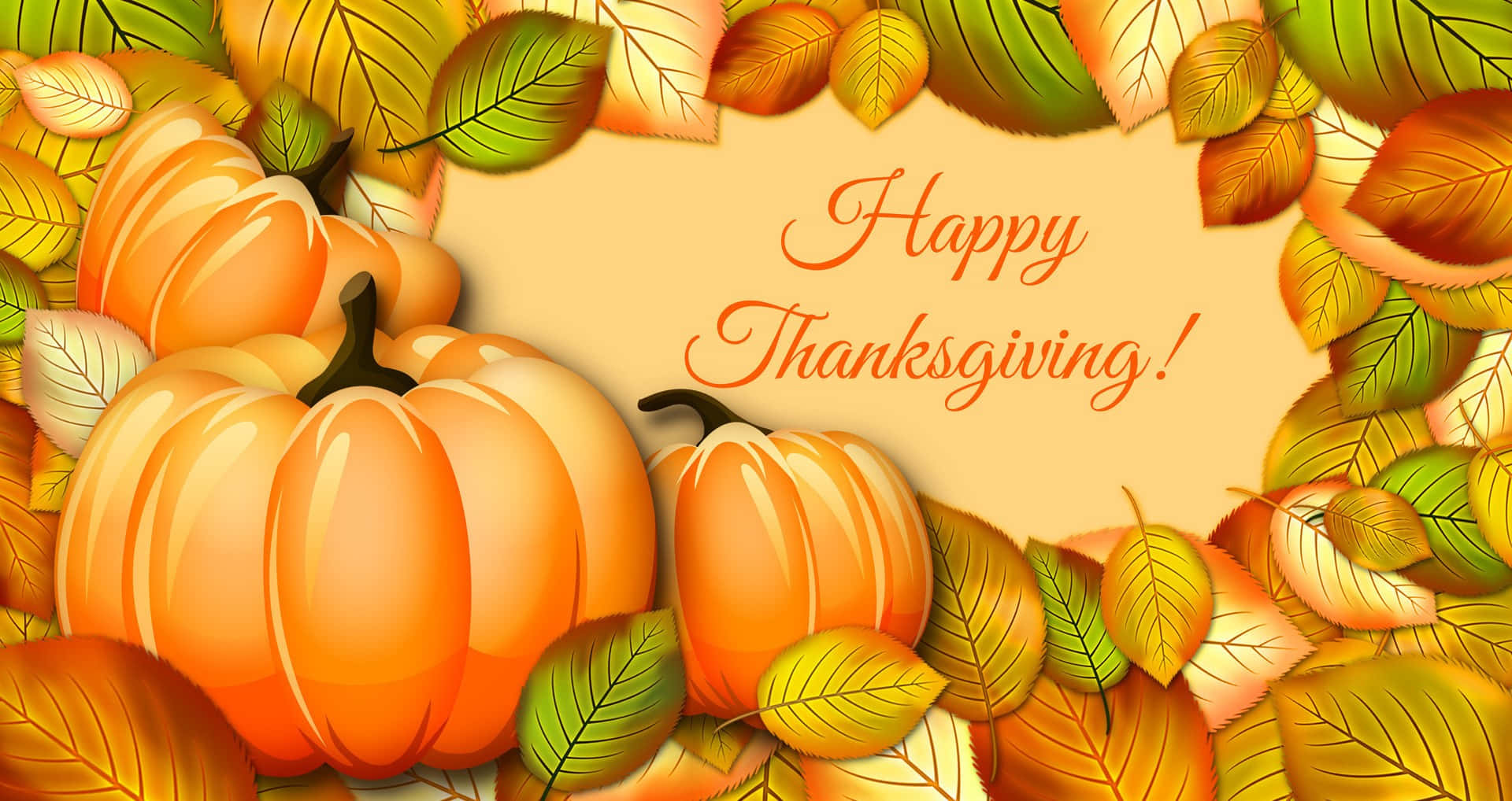 Happy Thanksgiving Pumpkin Greeting Wallpaper