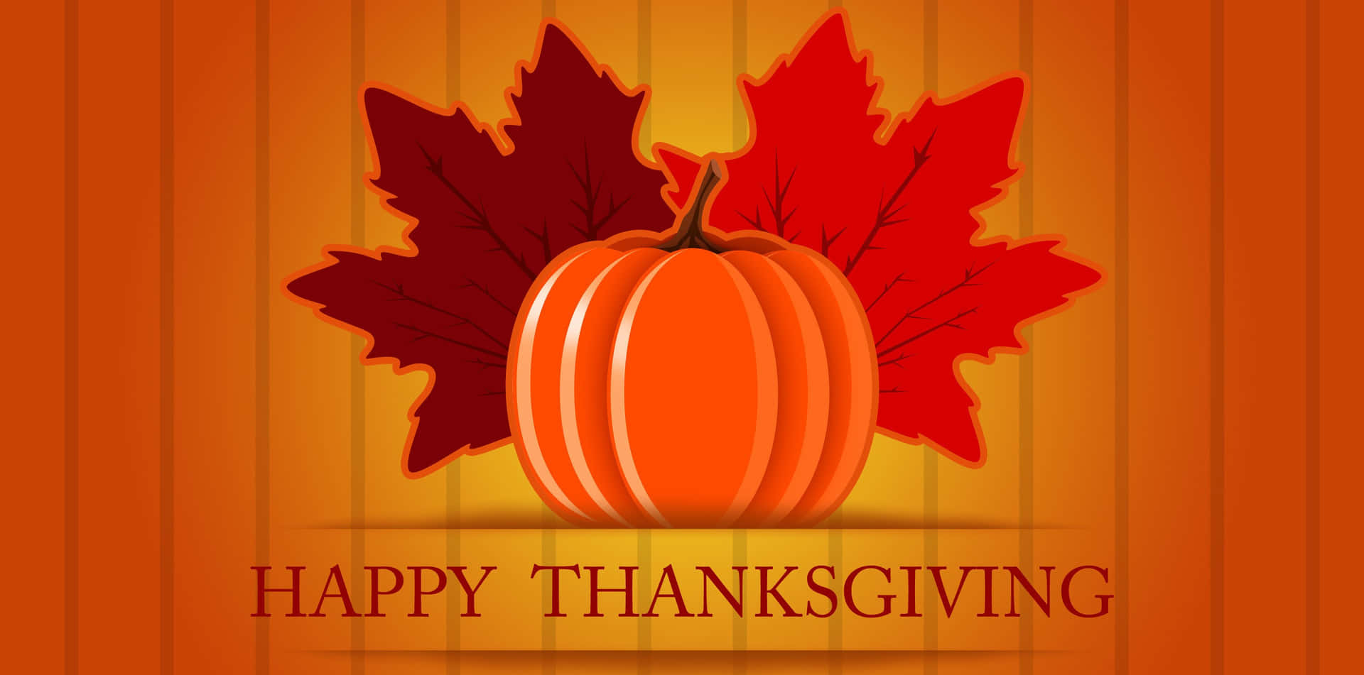 Happy Thanksgiving Pumpkinand Leaves Wallpaper