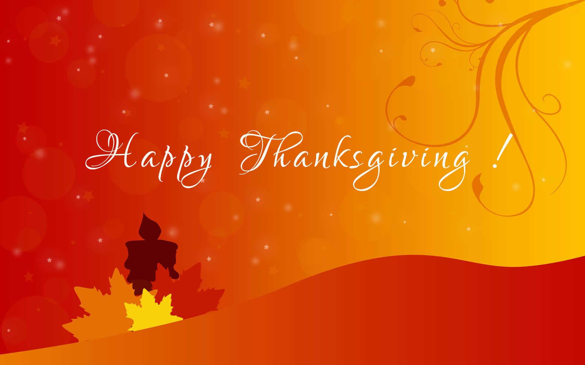 Happy Thanksgiving Greeting Card Yellow And Red Gradient Wallpaper