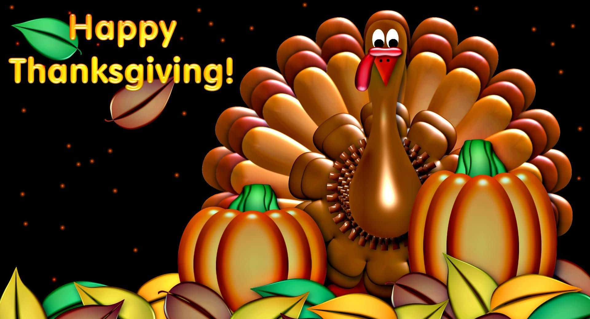 Happy Thanksgiving Greeting Brown Turkey Wallpaper