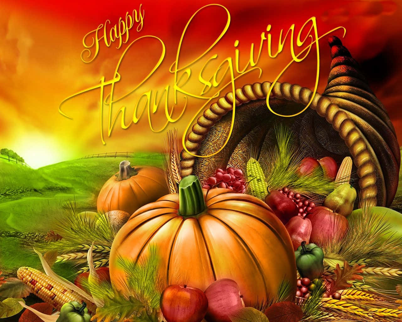 Ønsker dig en Glædelig Thanksgiving fuld af øjeblikke af glæde og taknemmelighed Wallpaper