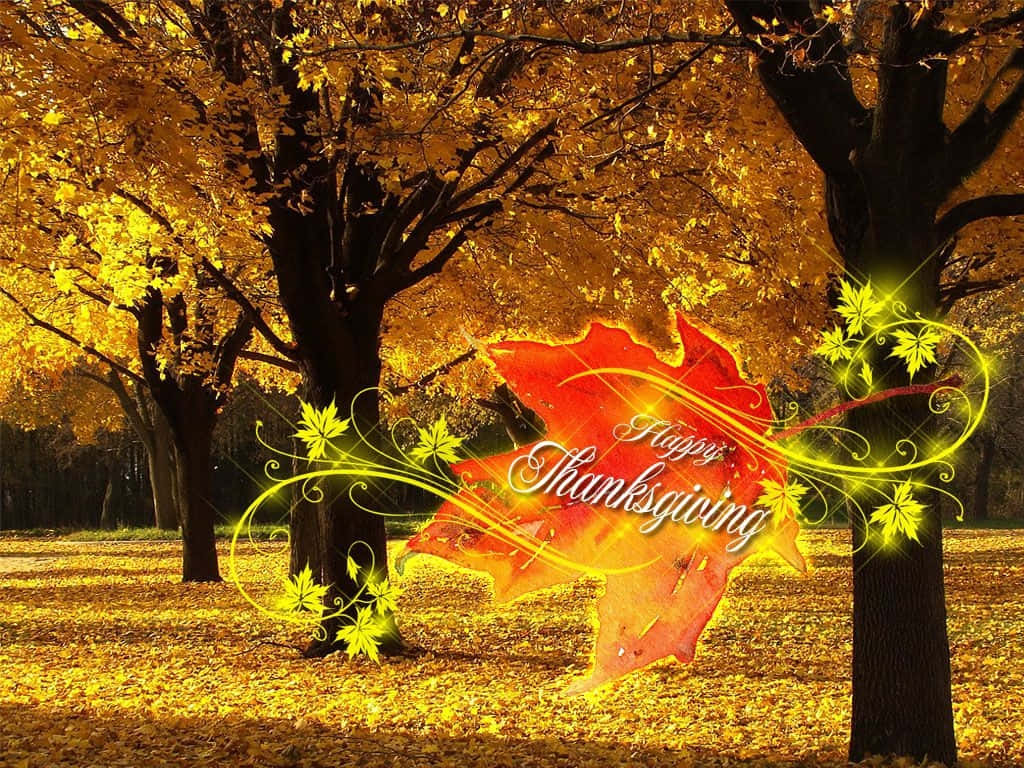 Fejr Thanksgiving ferien sammen med dine venner og familie! Wallpaper