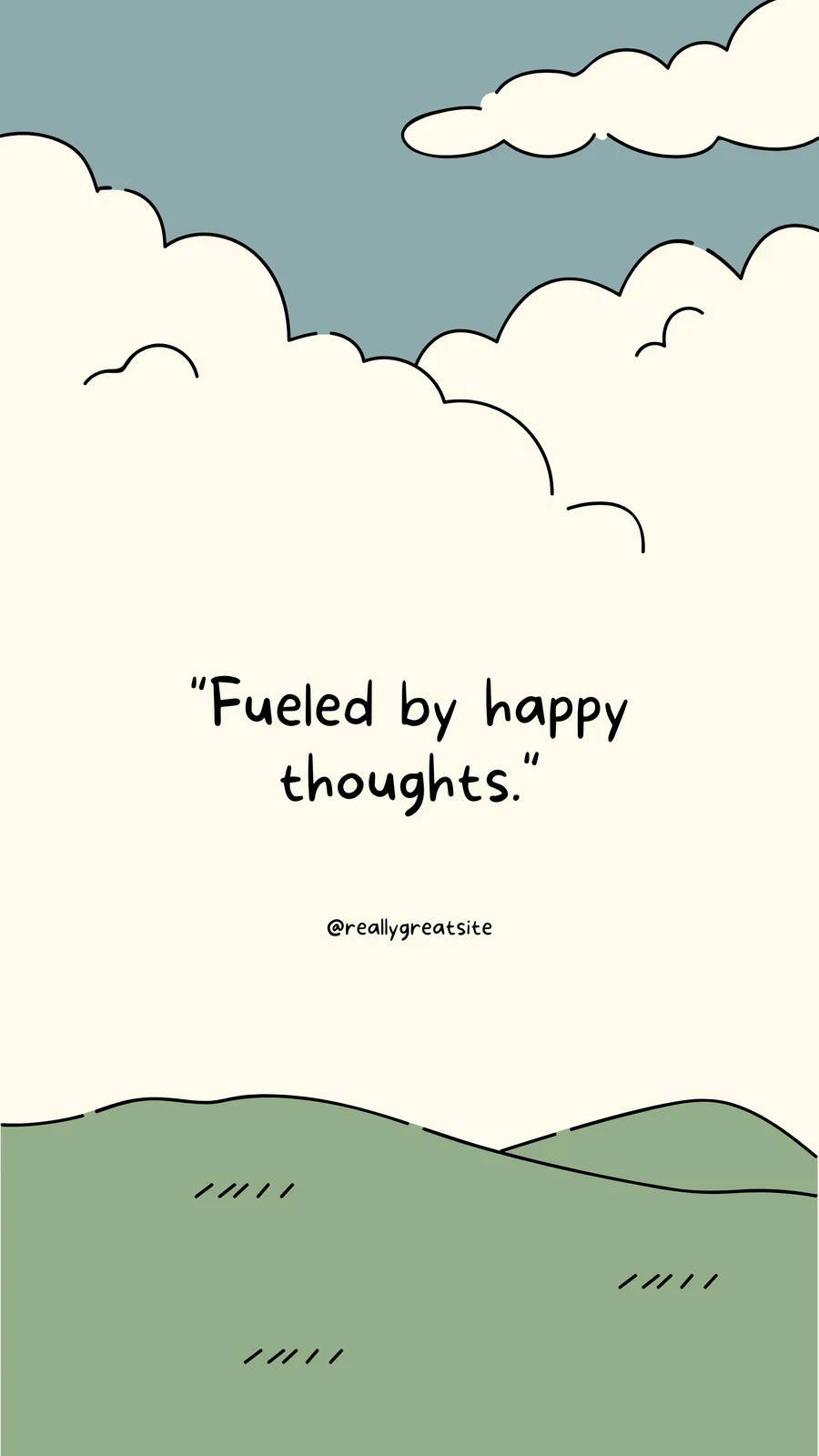 Happy Thoughts Text Wallpaper