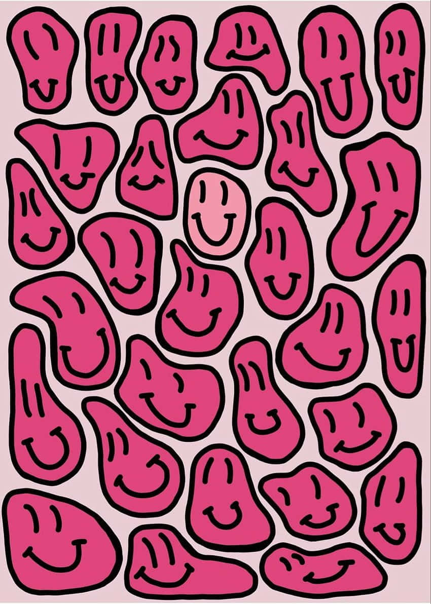 Happy Tongue Pattern Preppy Style Wallpaper
