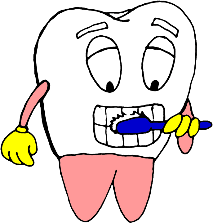 Happy Tooth Brushing Cartoon PNG