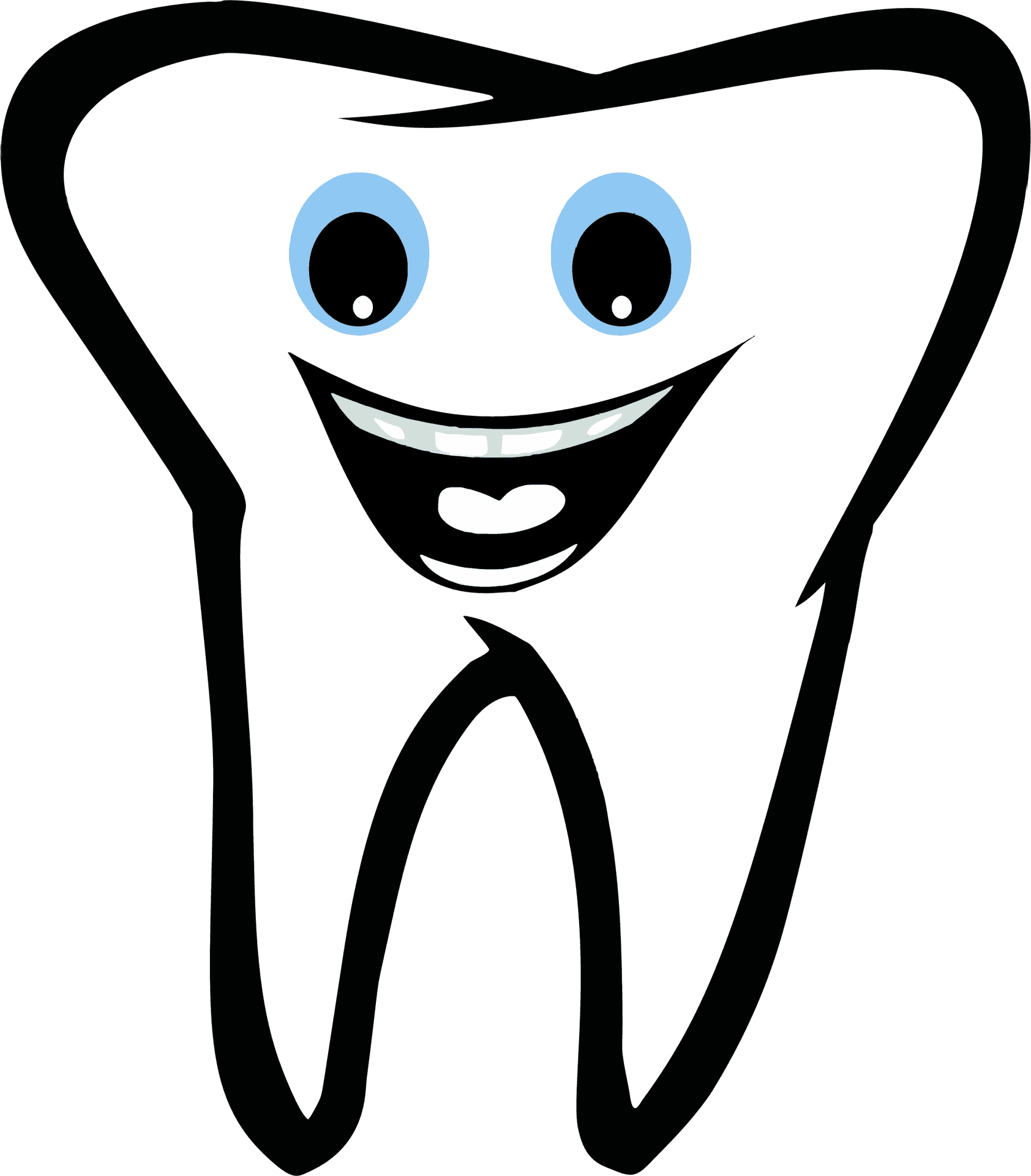 Happy Tooth Cartoon Character PNG