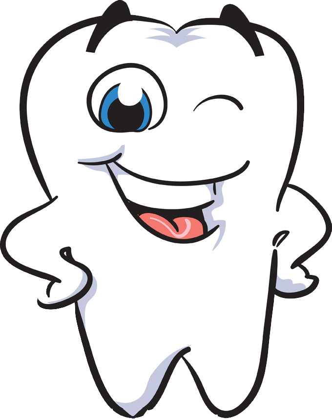 Happy Tooth Character Cartoon PNG