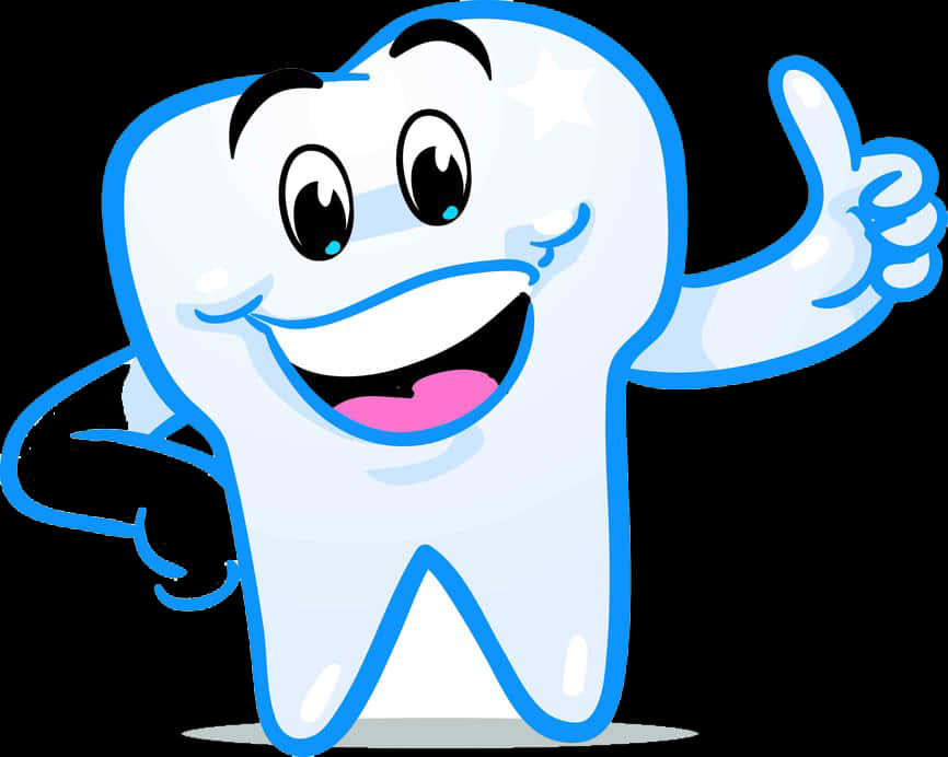 Happy Tooth Character Giving Thumbs Up PNG