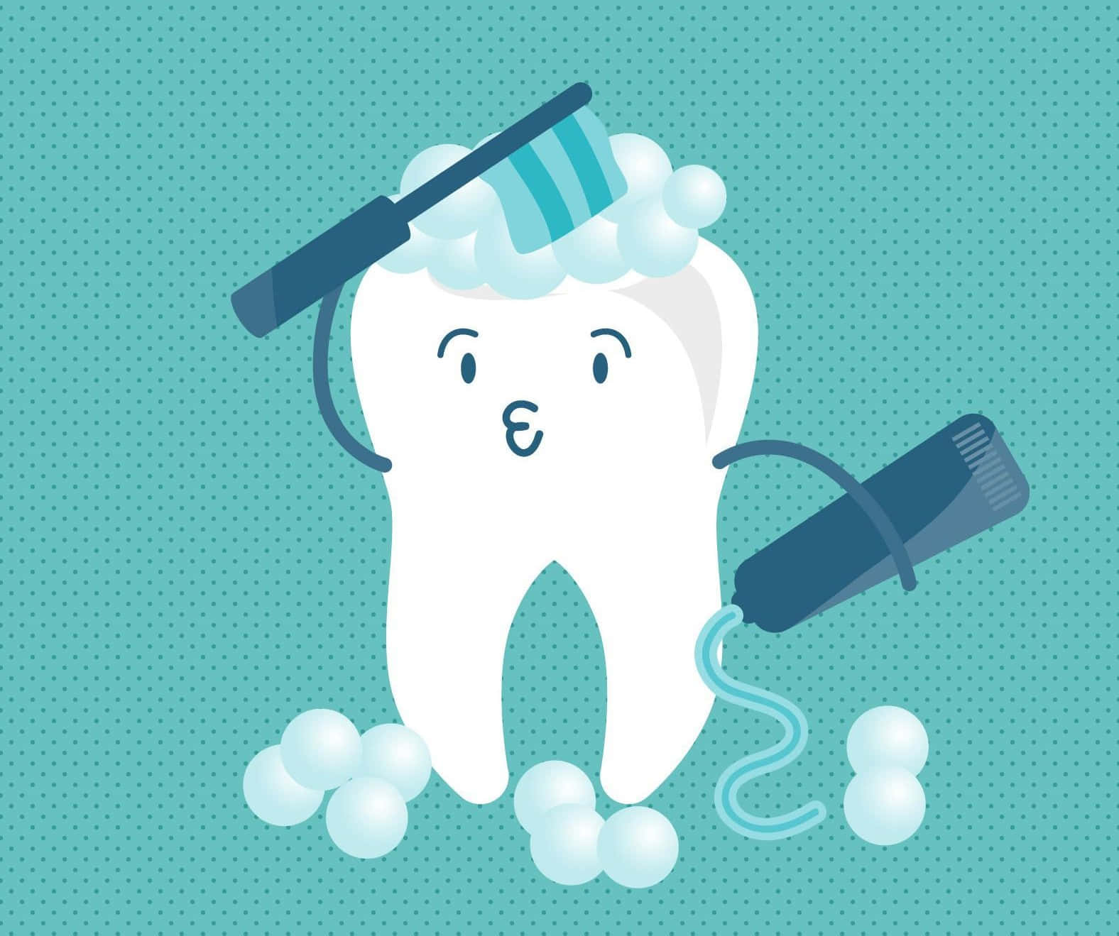 Happy Tooth Dental Hygiene Illustration Wallpaper