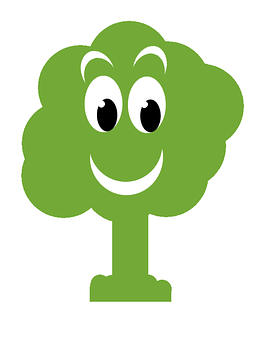 Happy Tree Cartoon Graphic PNG