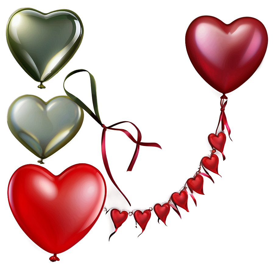 Happy Valentine's Day Heart Balloon Bunch Png 52 PNG