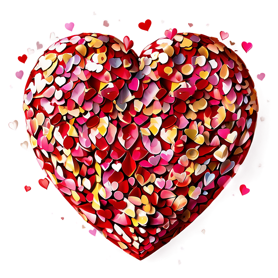 Happy Valentine's Day Heart Confetti Png 06202024 PNG