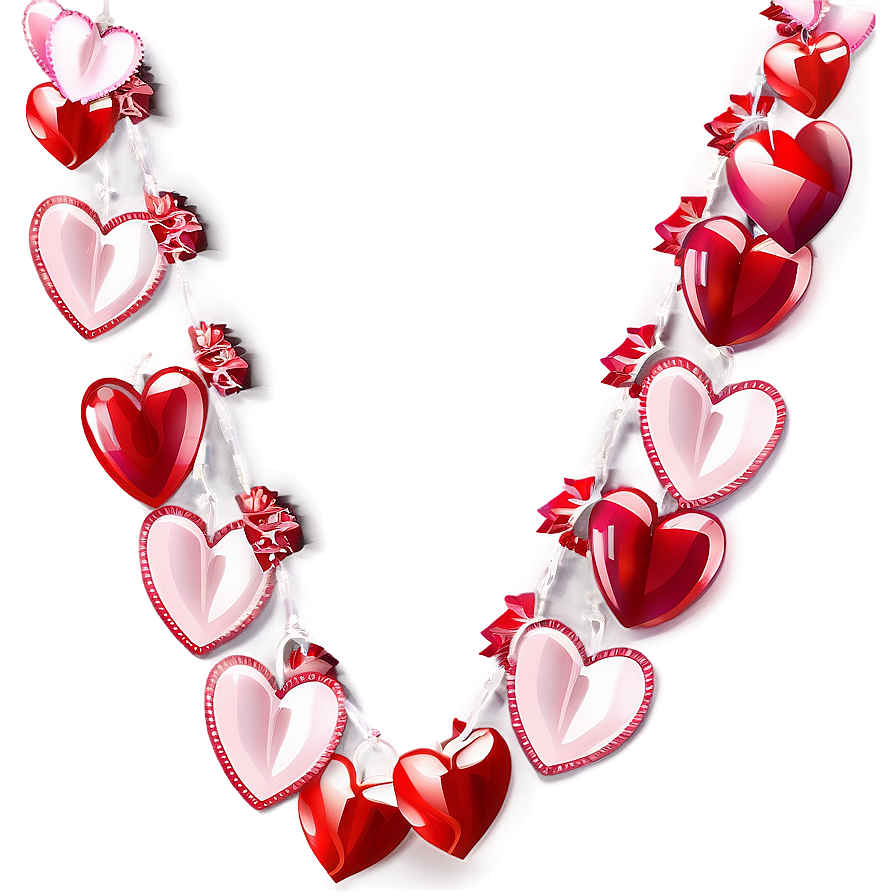 Happy Valentine's Day Heart Garland Png Mwt PNG