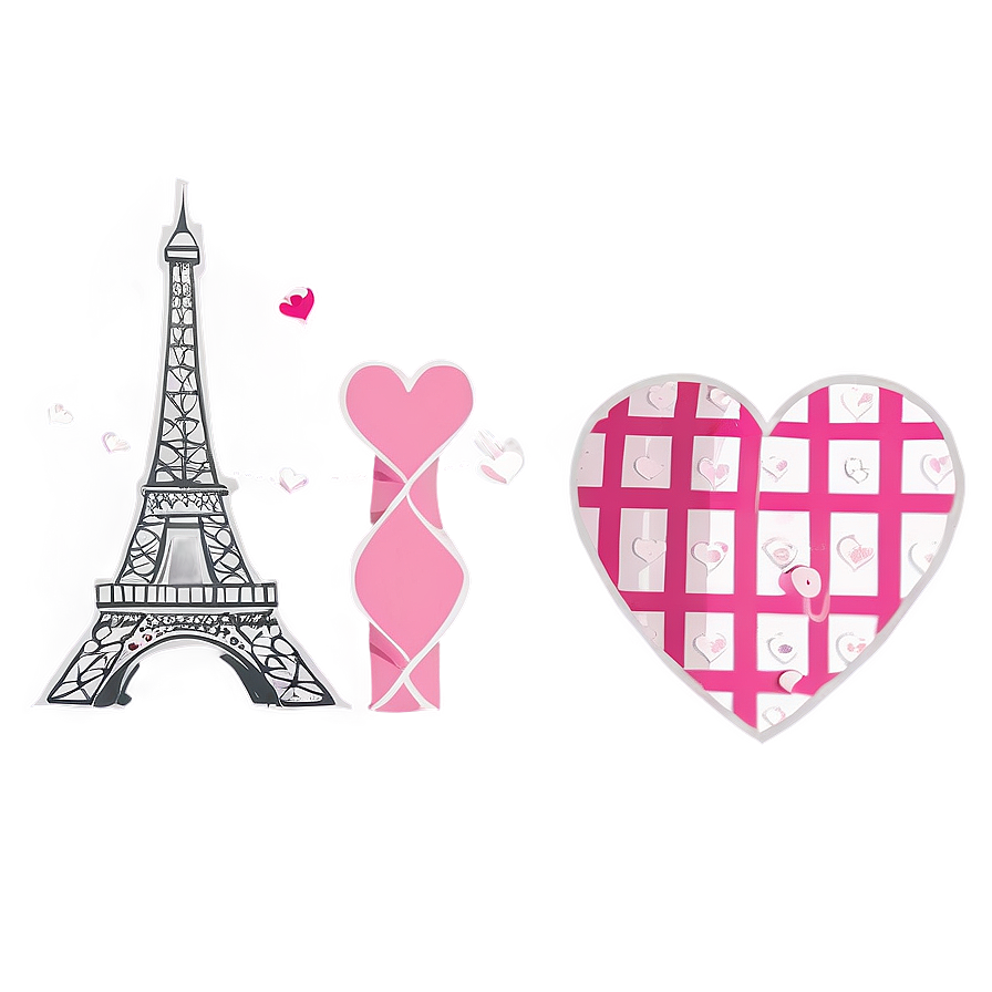 Happy Valentine's Day Paris Theme Png 06202024 PNG