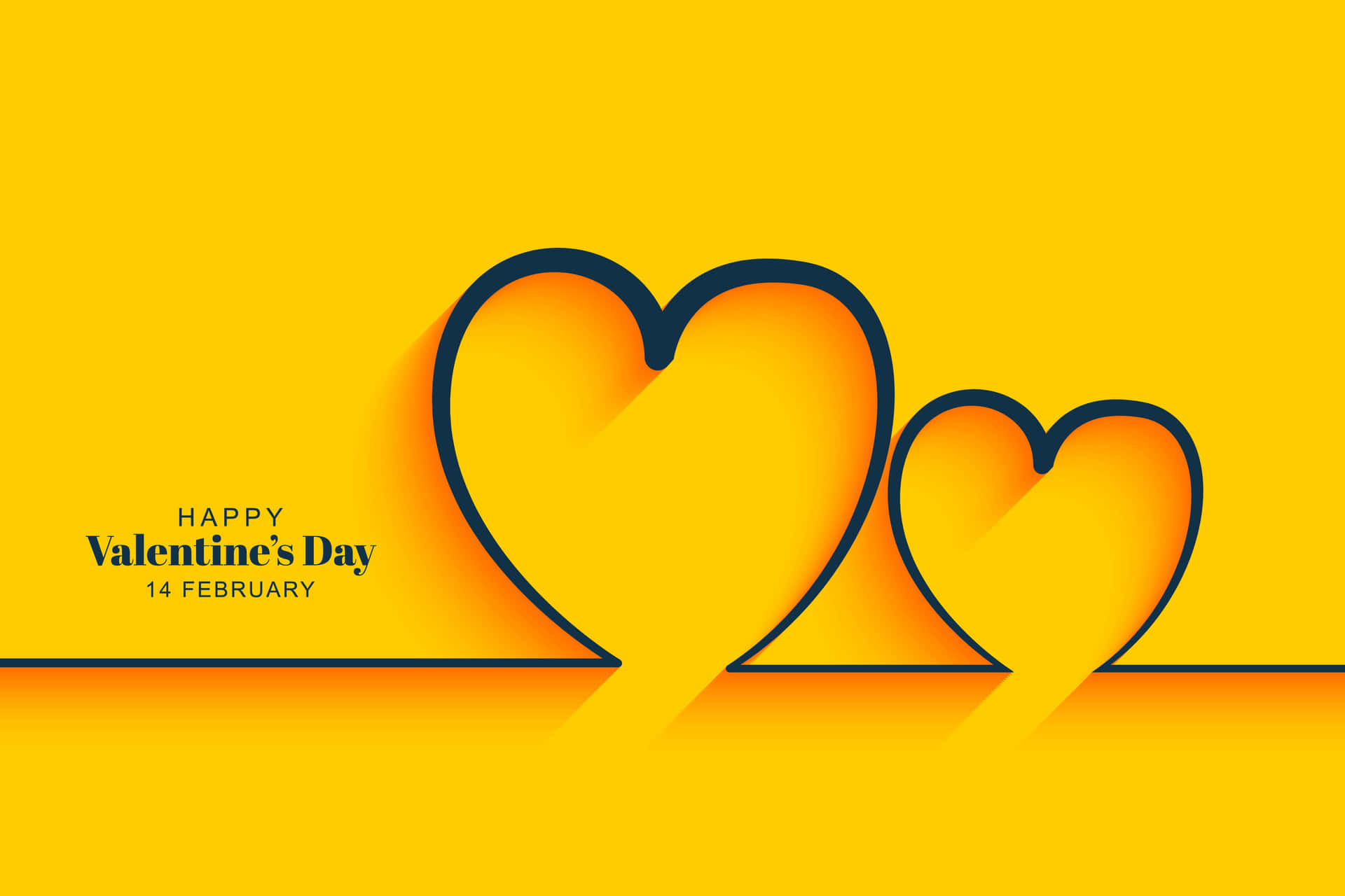 Two Hearts On A Yellow Background