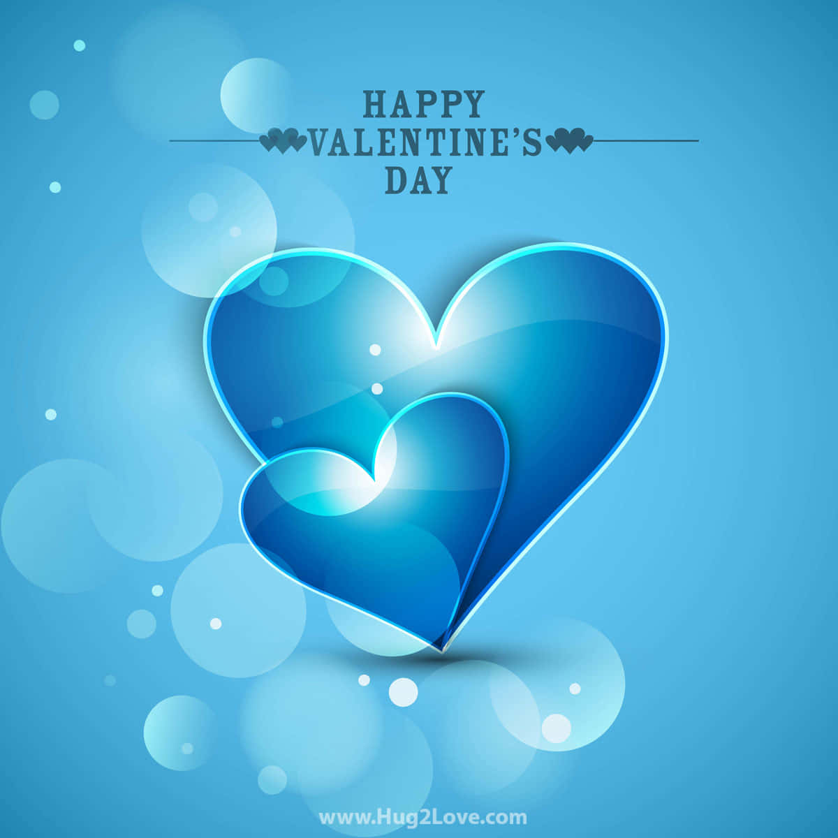 Happy Valentine's Day Background With Two Hearts