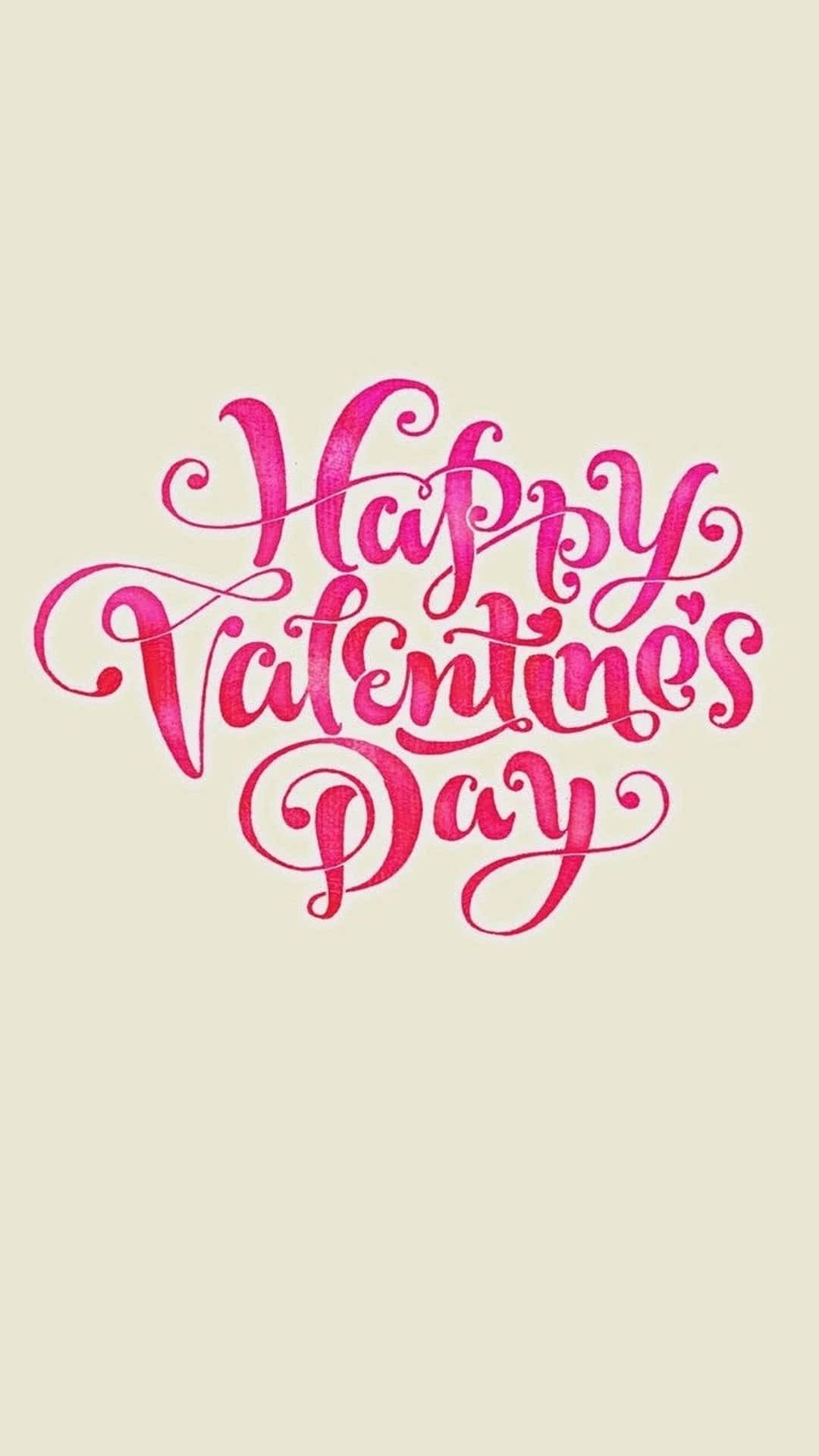 Lykønskningskort med glade Valentinsdag ønsker på rosa baggrund