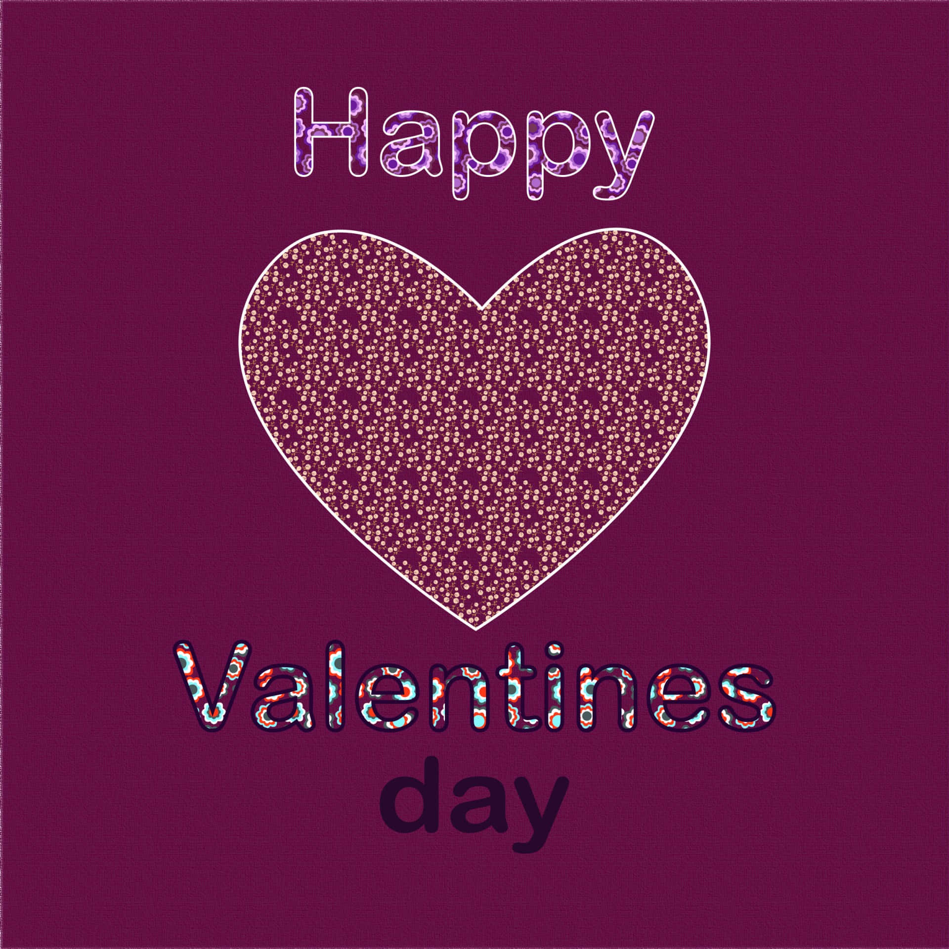 Valentine's Day Card With A Heart On A Purple Background