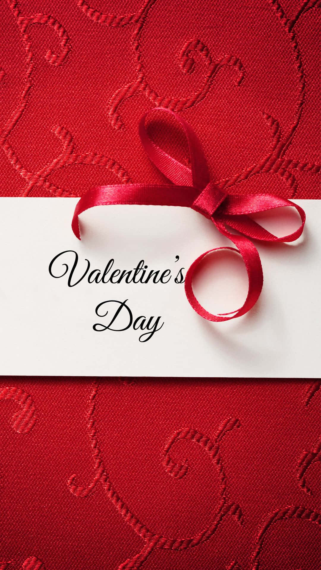 Valentine's Day Card With Red Ribbon