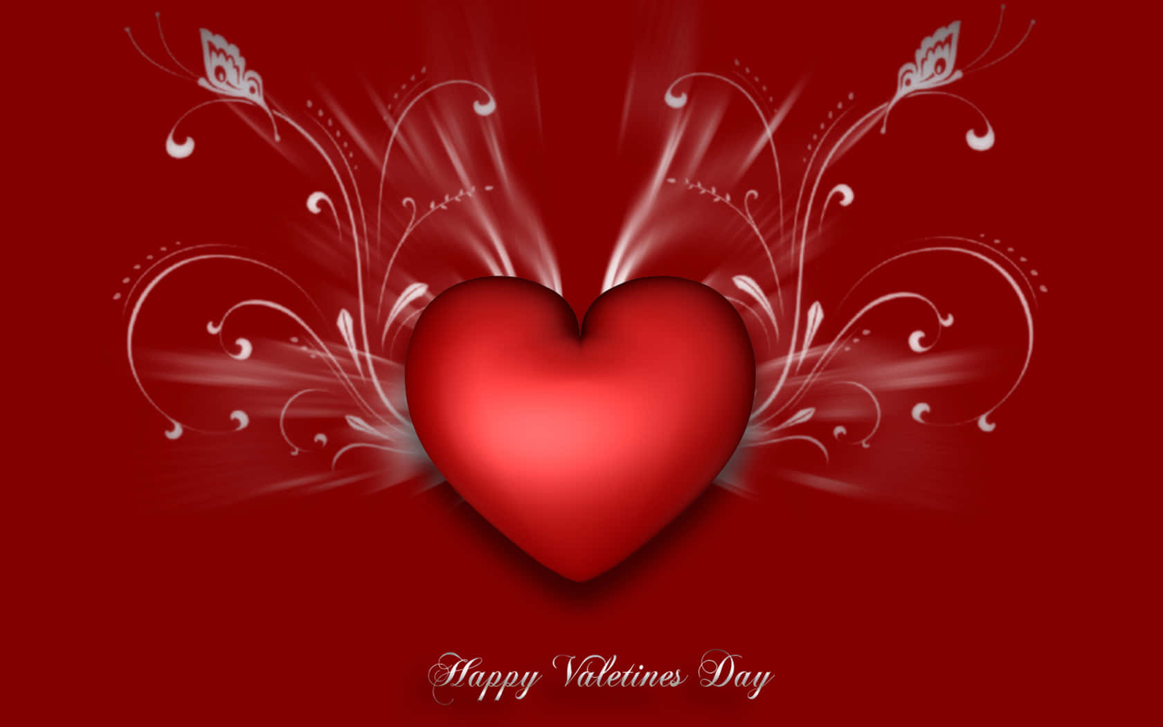 Romantic Happy Valentine's Day Background with Hearts and Love Typography