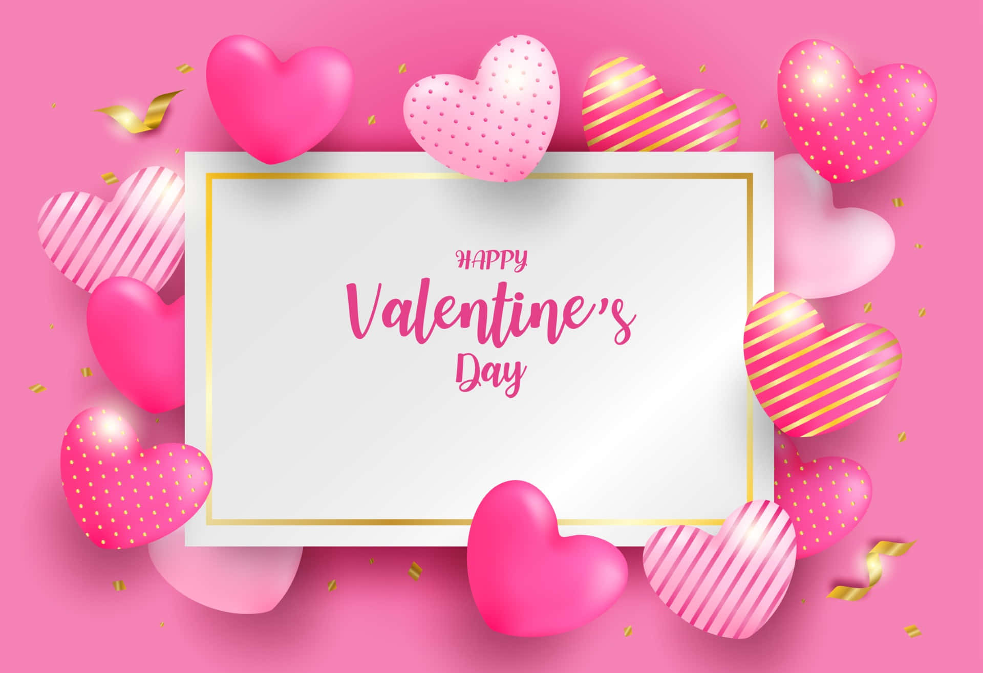Romantic Valentine's Day Background with Hearts and Roses