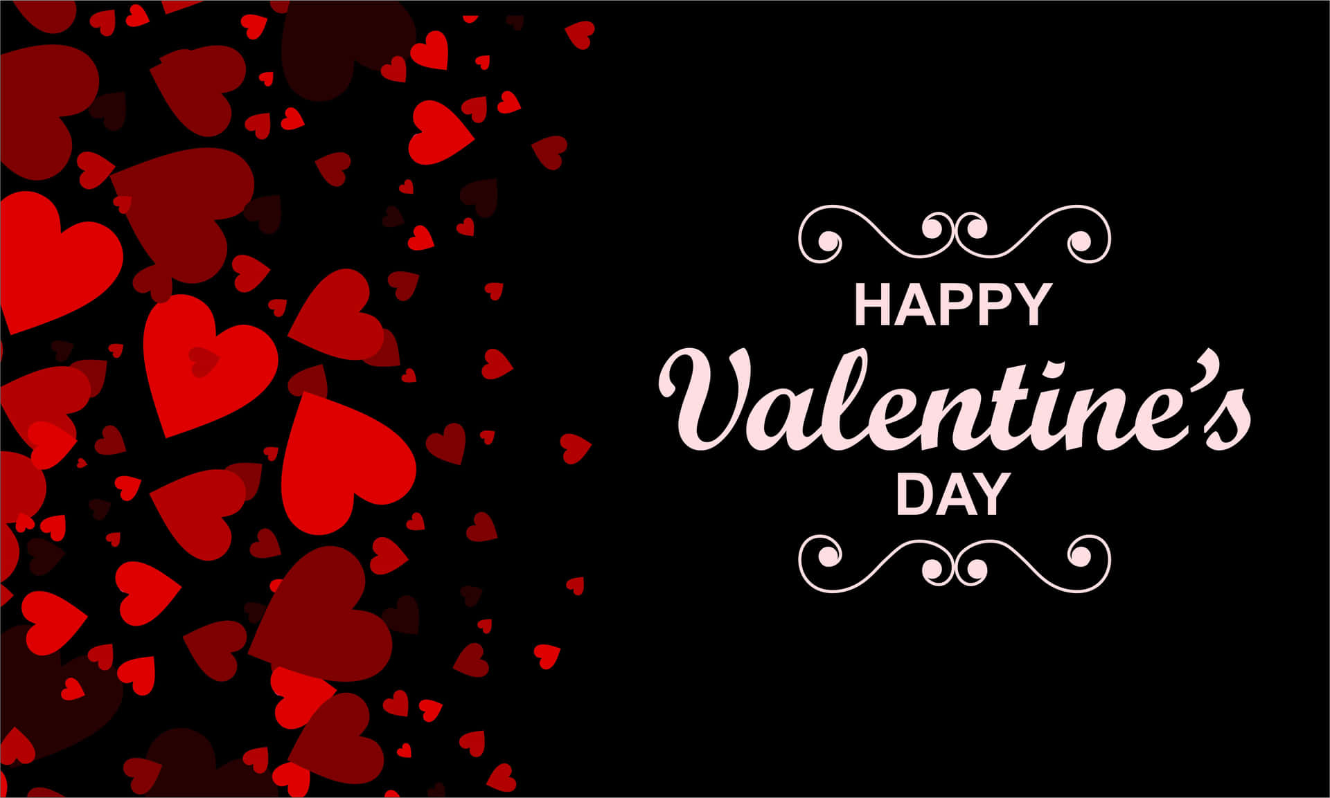 Romantic Valentines Day Background with Heart-Shaped Balloons and Text