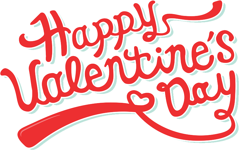 Happy Valentines Day Calligraphy PNG