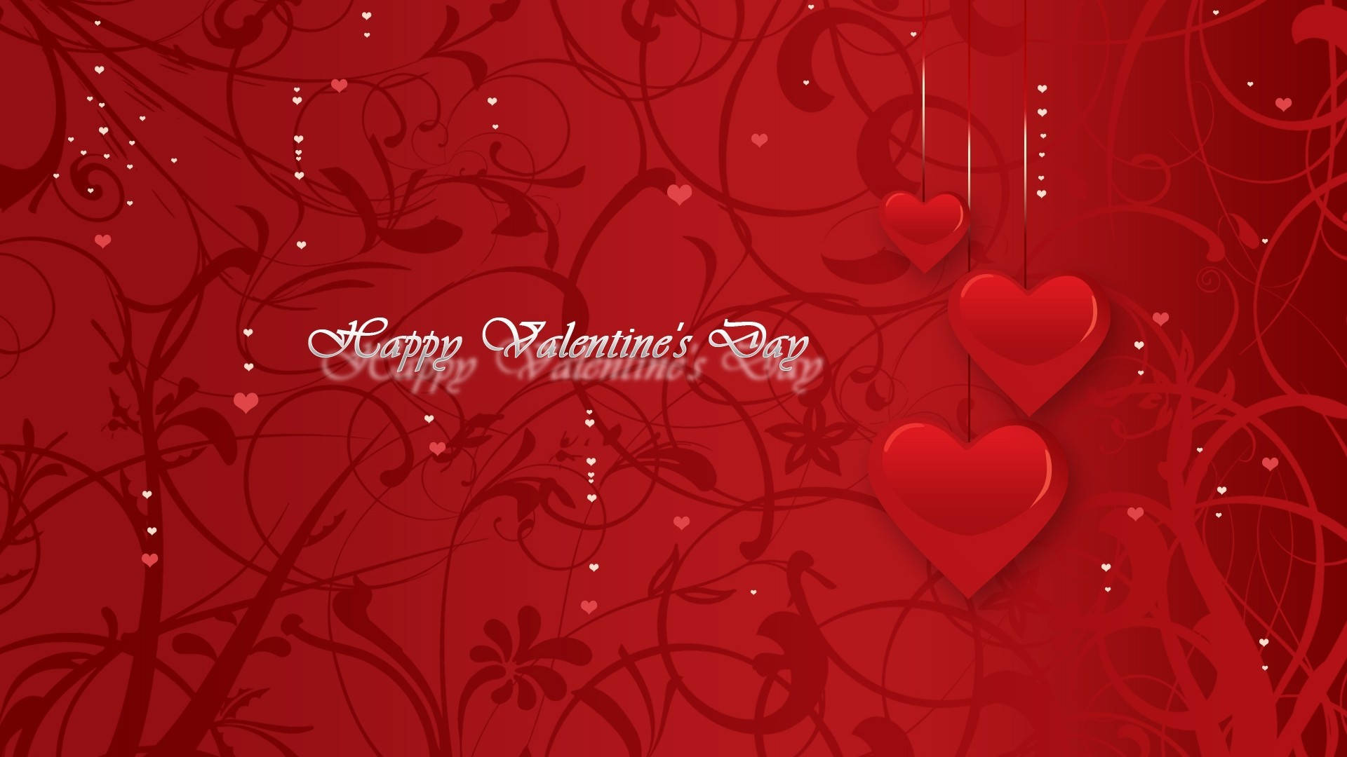 Happy Valentine’s Day Decorative Swirls Wallpaper