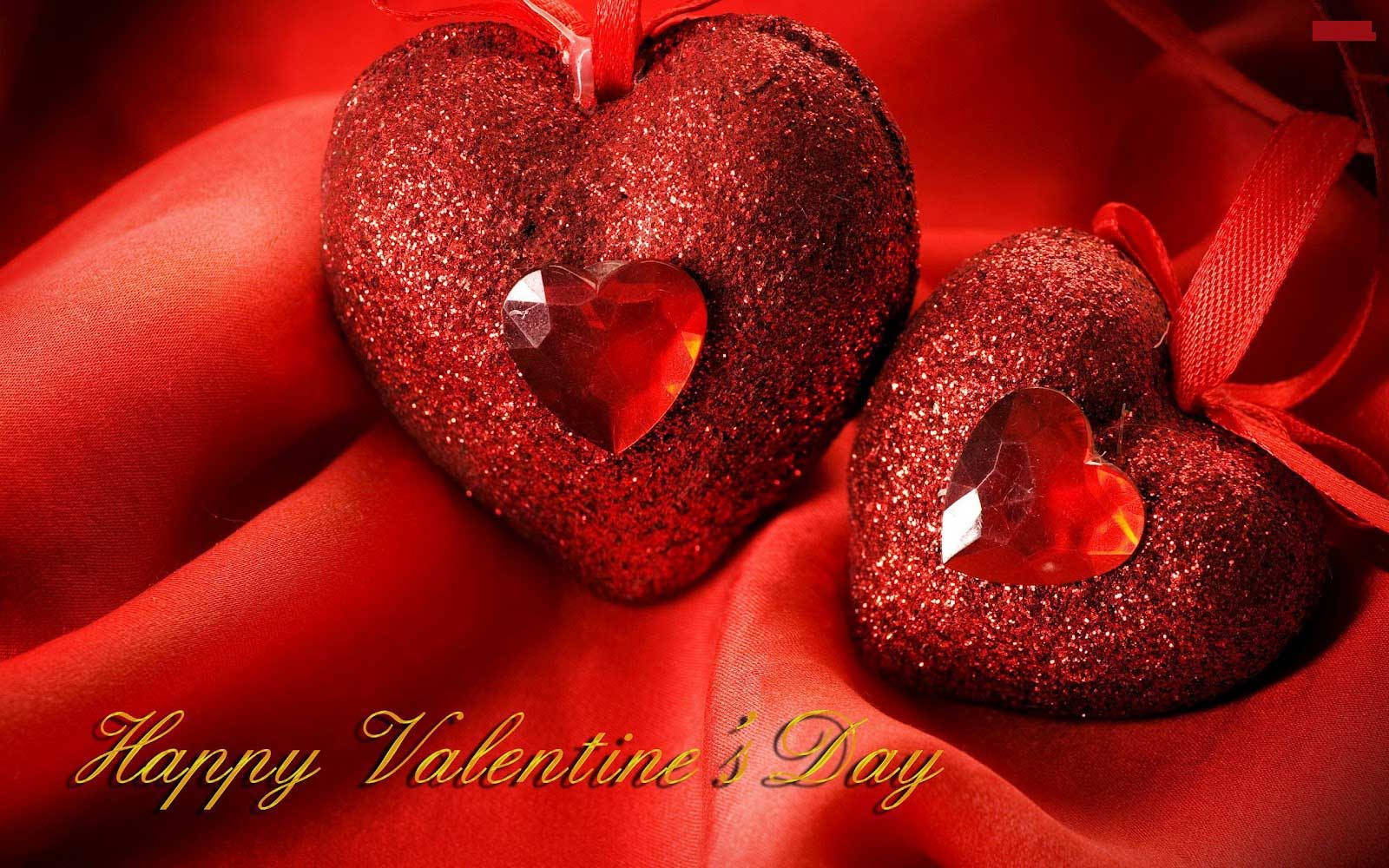 Happy Valentine’s Day Glitter Hearts Wallpaper