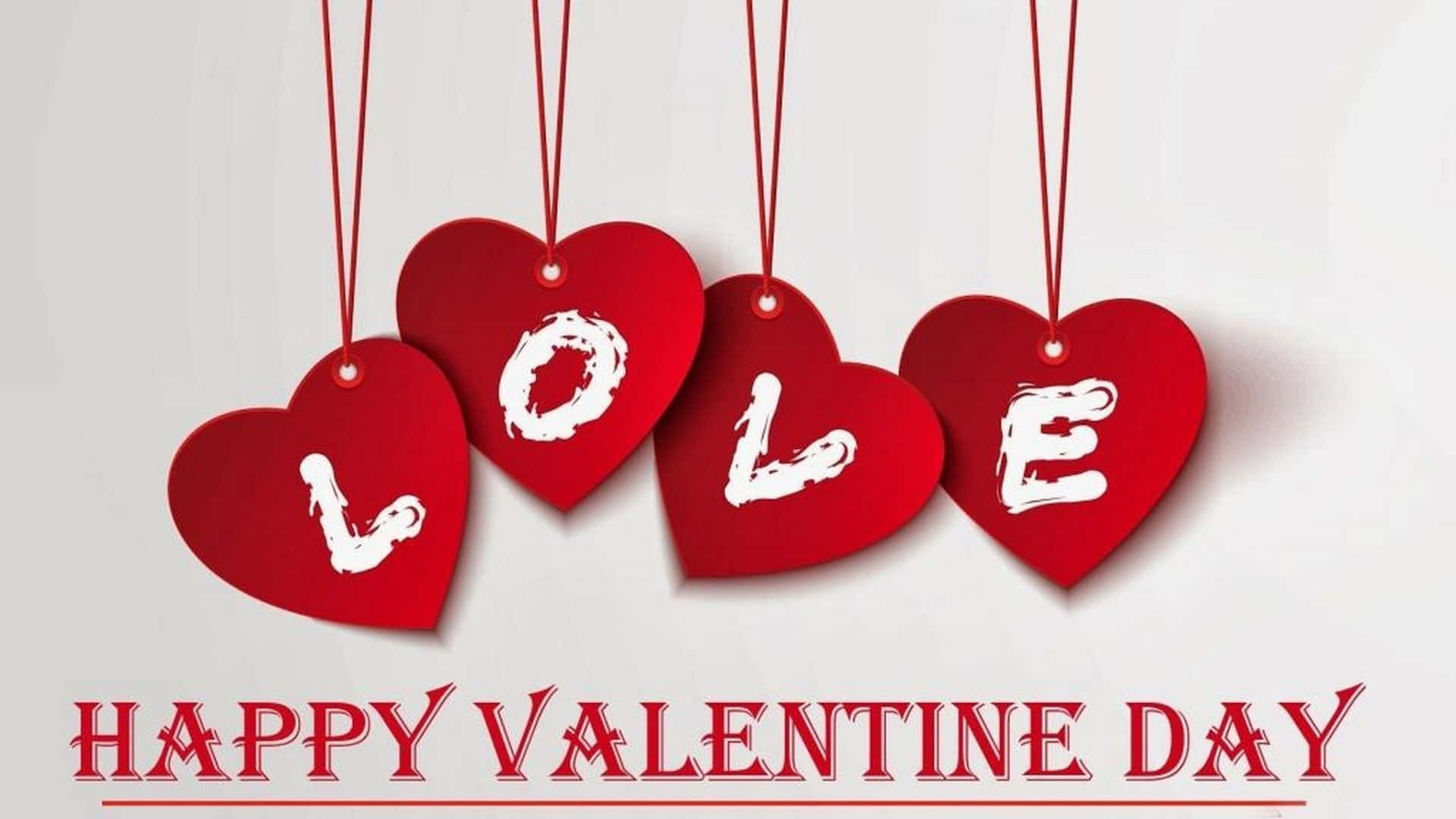 Corazonesen Hilos ¡feliz Día De San Valentín Hd! Fondo de pantalla