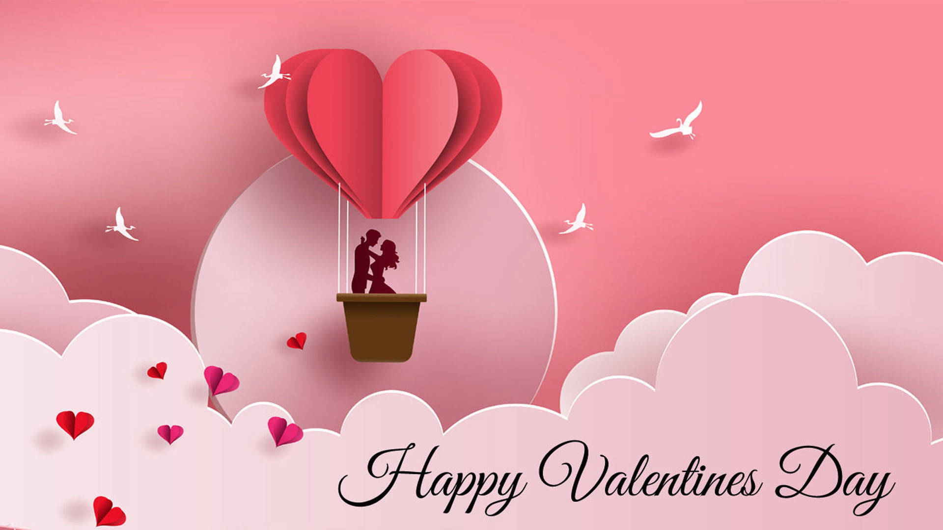 Happy Valentine’s Day Hot Air Balloon Wallpaper