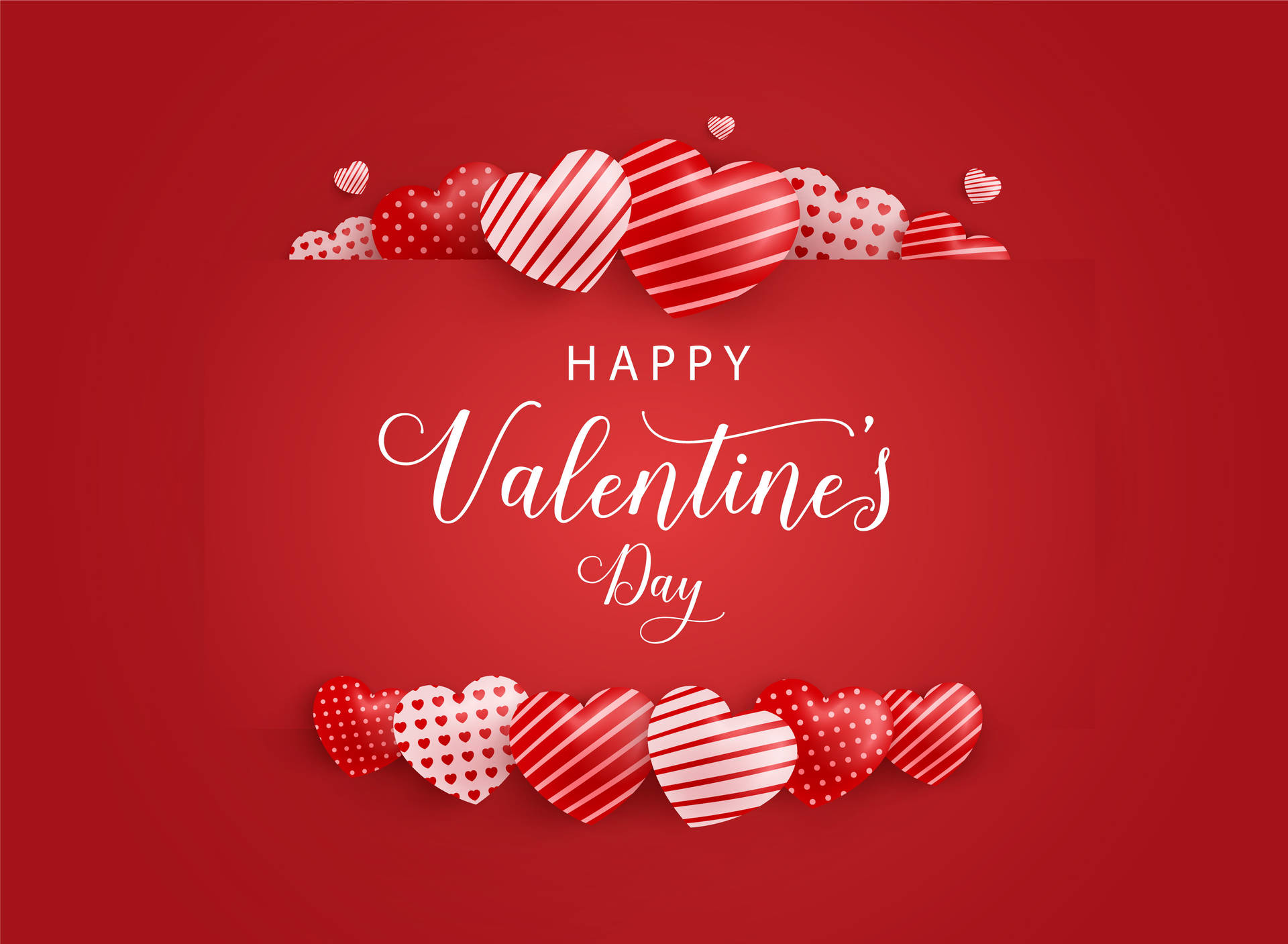 Happy Valentine’s Day Patterned Hearts Wallpaper