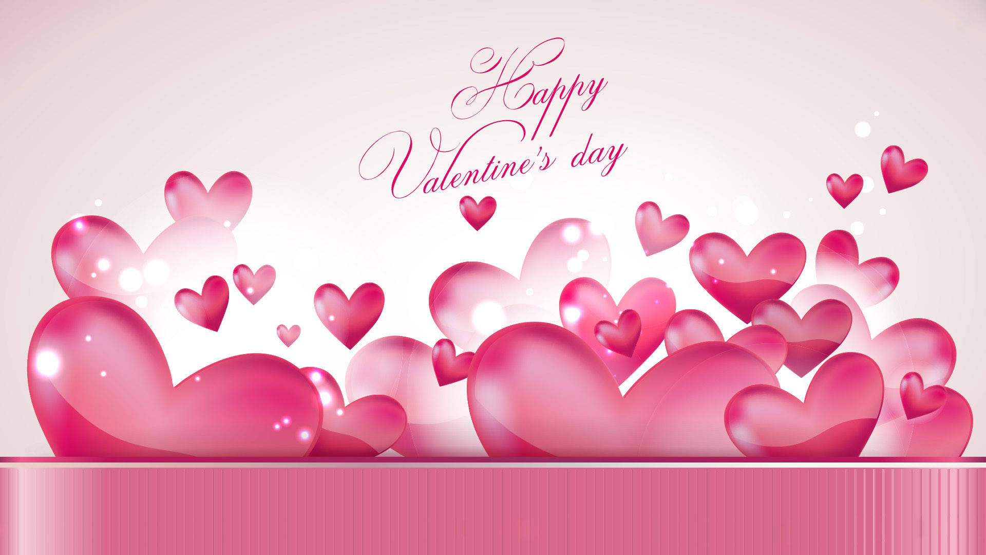 Happy Valentine’s Day Pink Floating Hearts Wallpaper