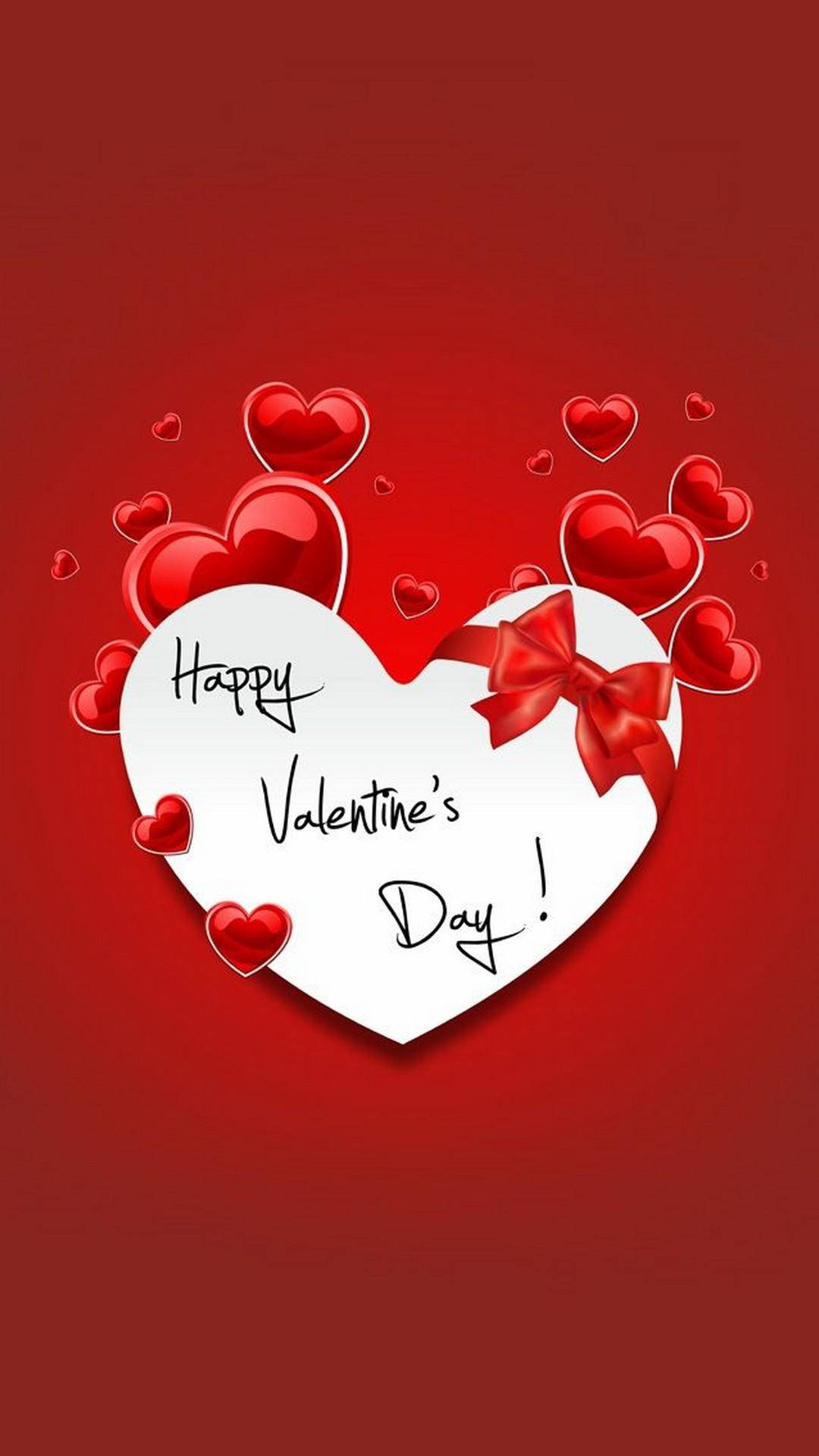 Happy Valentine’s Day Ribbon Heart Wallpaper