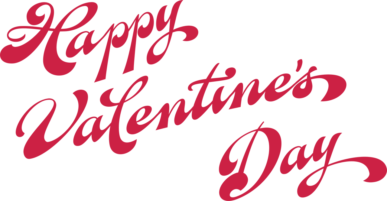 Happy Valentines Day Script Text PNG
