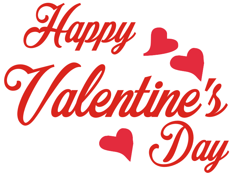Happy Valentines Day Text Graphic PNG